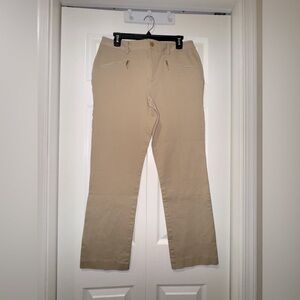 Laurel Ralph Lauren Tan Straight-Leg Pants. Zipper pocket. Size 10. NWOT